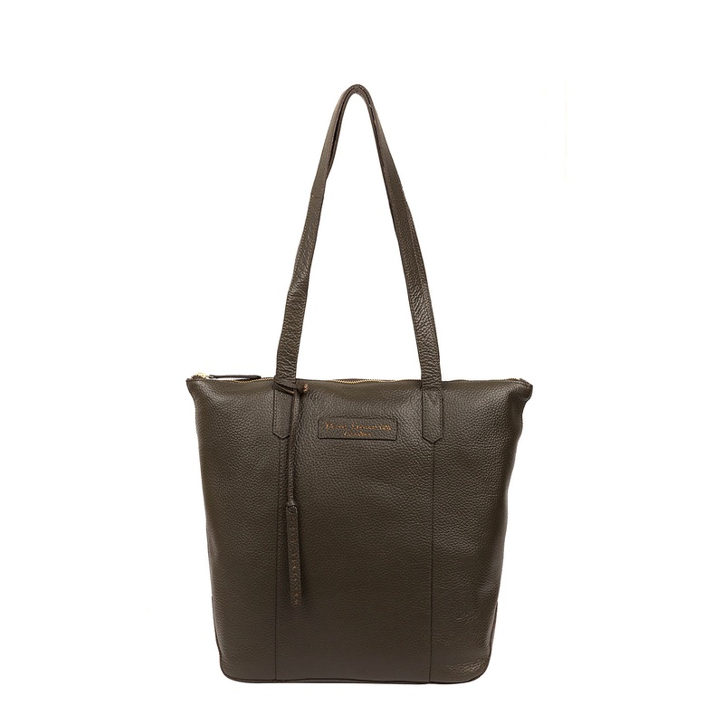 'Blendon' Hunter Green Leather Shopper Bag