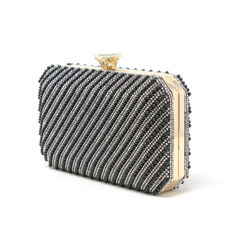 Diamante Stripe Clutch Bag
