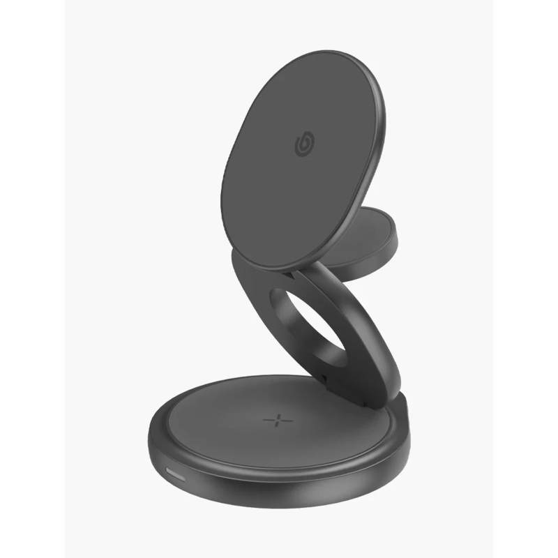 Energea Bazic GoMag Gyre 360 | 3 in 1 Magsafe Wireless Charger - Gunmetal