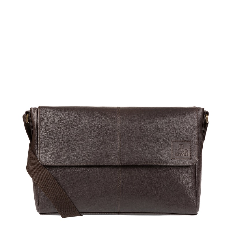 'Forrester' Dark Brown Leather Messenger Bag