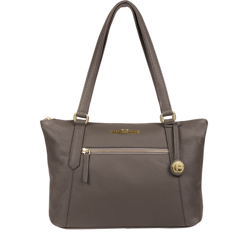 'Laurel' Grey Leather Handbag