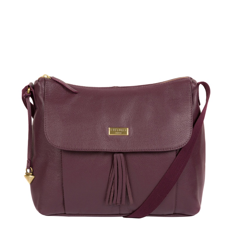 'Lily' Fig Leather Cross Body Bag