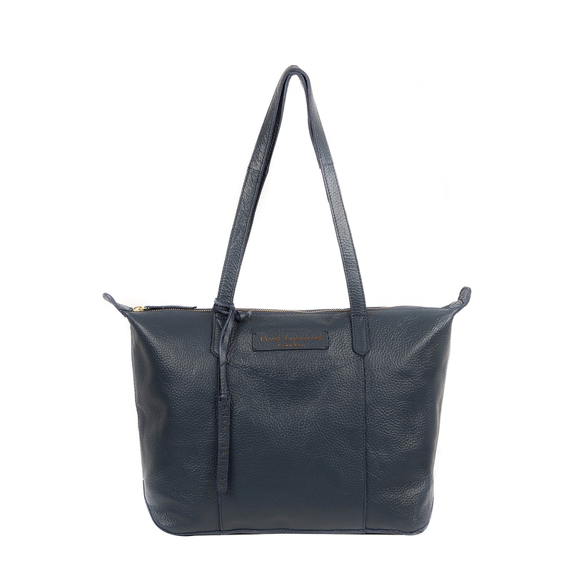 'Oval' Denim Leather Tote Bag