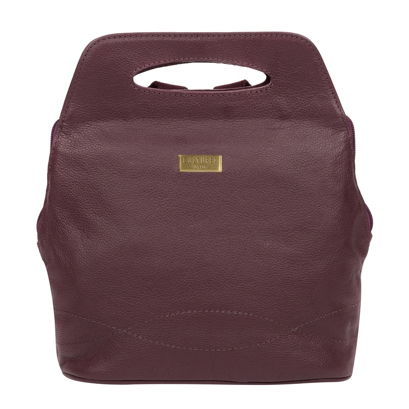 'Priya' Fig Leather Backpack