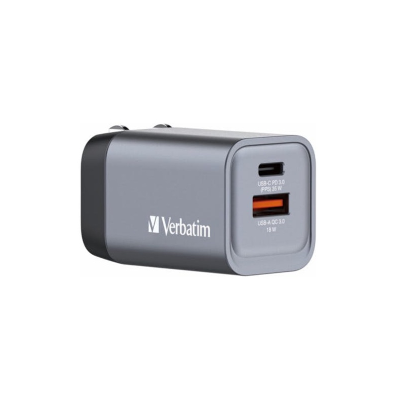 Verbatim GNC-65 | 3-Port 35W GaN Charger (EU/UK/US)