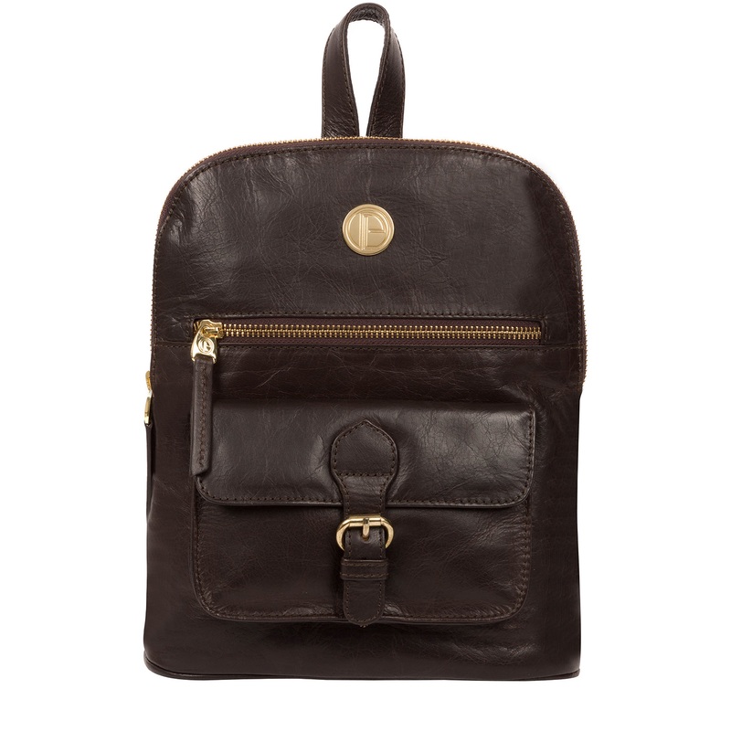 'Zinnia' Dark Brown Leather Backpack