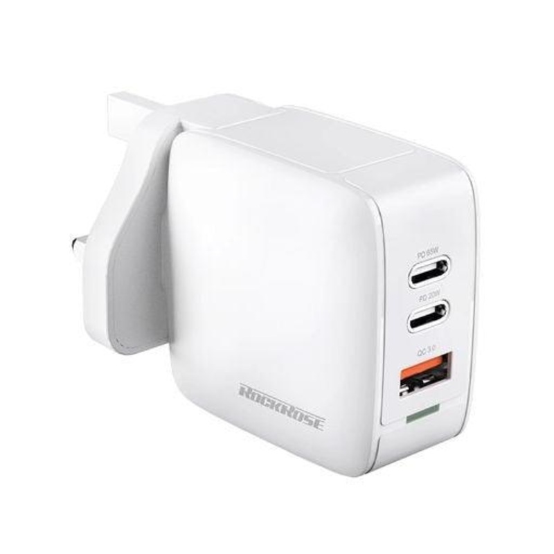 Rockrose Casa III G65 65W 3-Port Gan Travel Charger