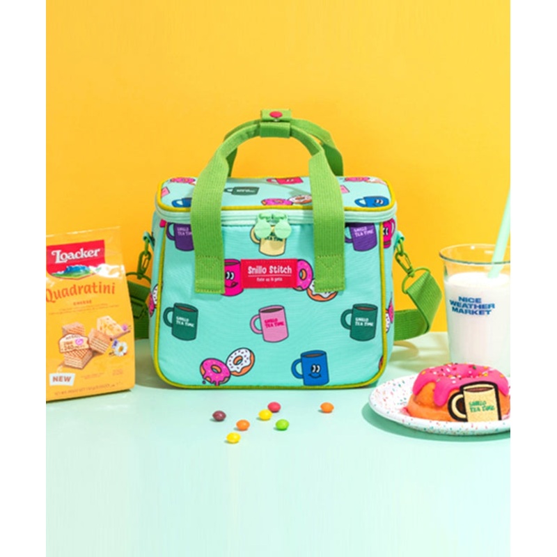 SNILLO STITCH Lunch Bag Shoulder Strap Donut - Mint