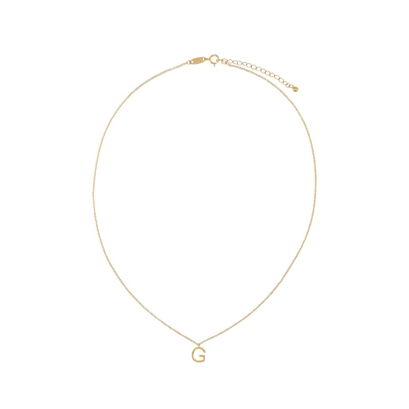 Elly Lou Timeless Initial Necklace - G- Gold