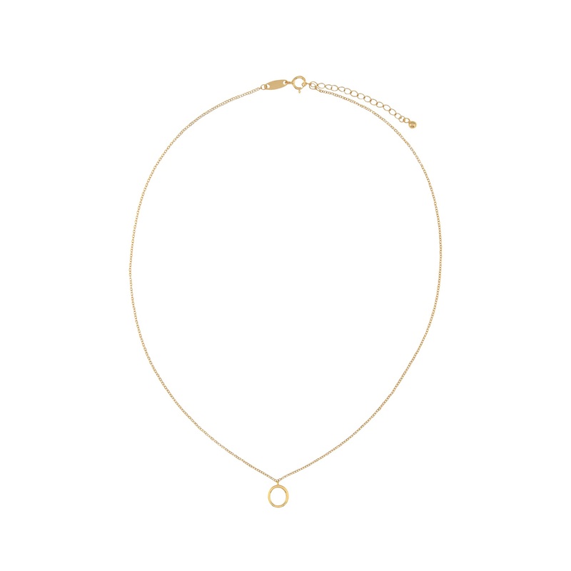Elly Lou Timeless Initial Necklace - O- Gold