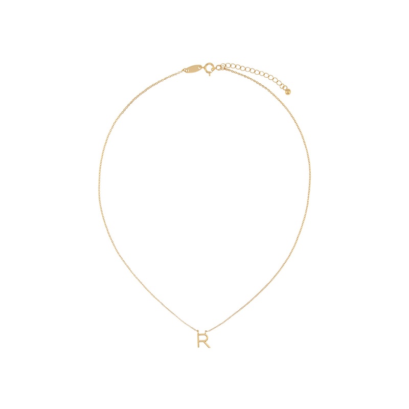 Elly Lou Timeless Initial Necklace - R- Gold