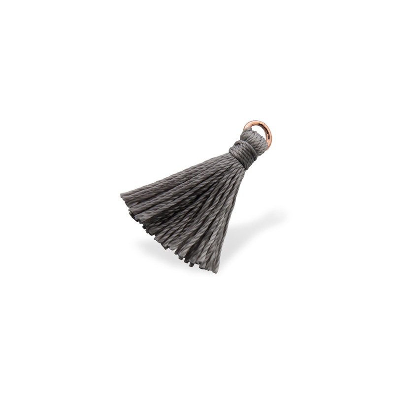 Isadora Aurelia Smoke Tassel Charm- Rose Gold