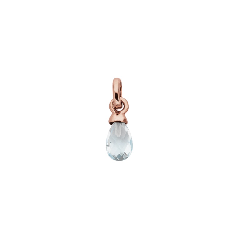 Kirstin Ash Light Blue Topaz (December) Gemstone Charm - 18K Rose Gold Vermeil