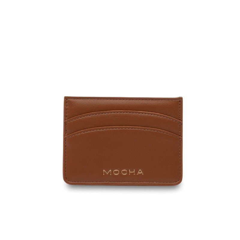 Mocha Claire Simple Cardholder - Dark Tan