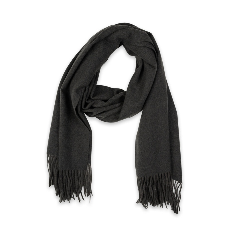 Mocha Classic Twill Scarf- Light Grey