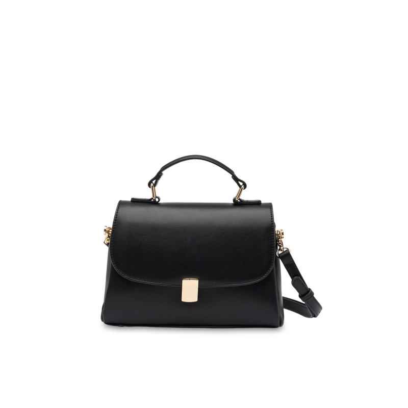 Mocha Cora Top Handle Crossbody Bag - Black