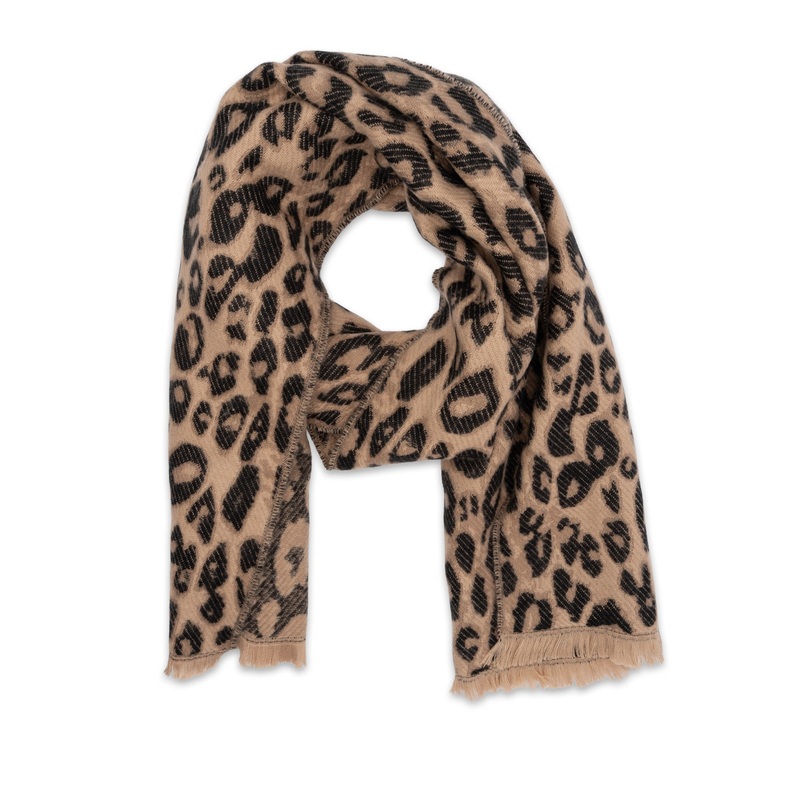 Mocha Cosy Leopard Scarf - Light Leopard