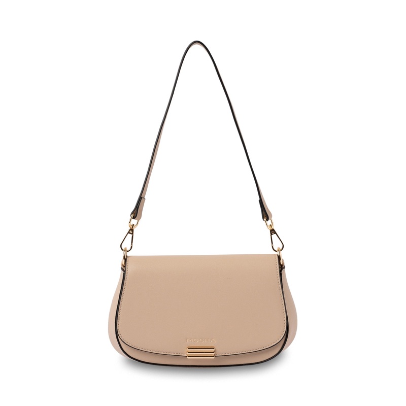 Mocha Daisy Crossbody Bag with Chain - Sand