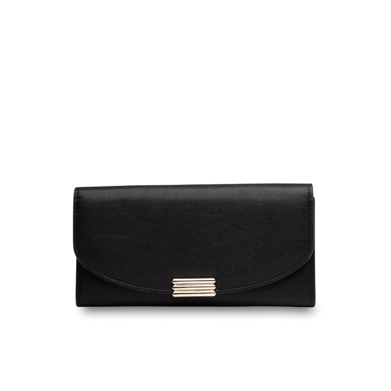 Mocha Daisy Long Wallet - Black