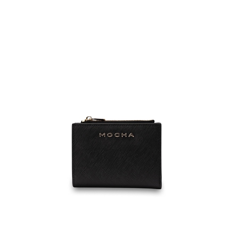 Mocha Kristin Mini Leather Wallet - Black