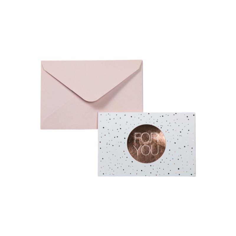 Mocha Nicki Greeting Cards- 'For You' White