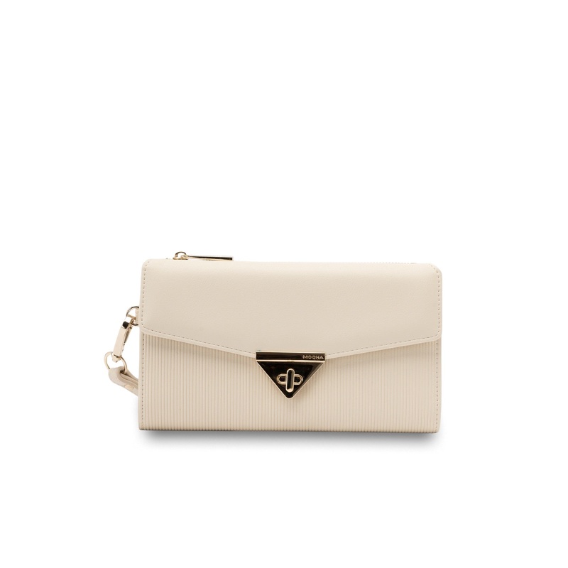 Mocha Penelope Wallet Clutch - Cream