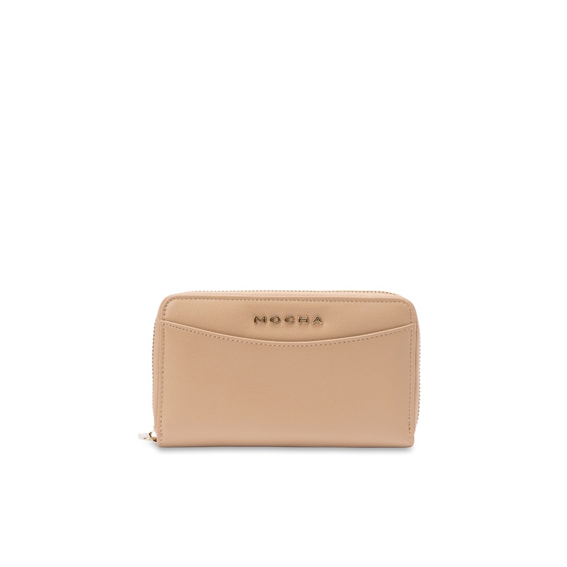 Mocha Petite Leather Wallet- Beige/LG