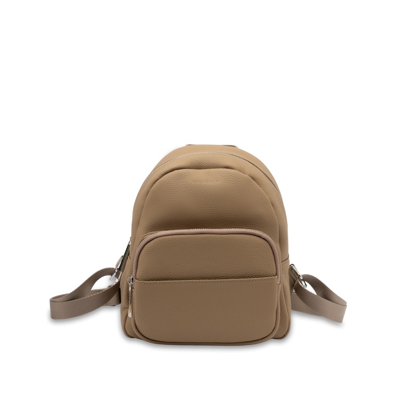 Mocha Scarlett Leather Backpack- Taupe