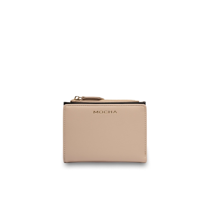 Mocha Small Classic Arya Wallet - Beige/Black