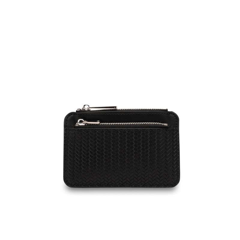 Mocha Tessa Coin Card Holder - Black