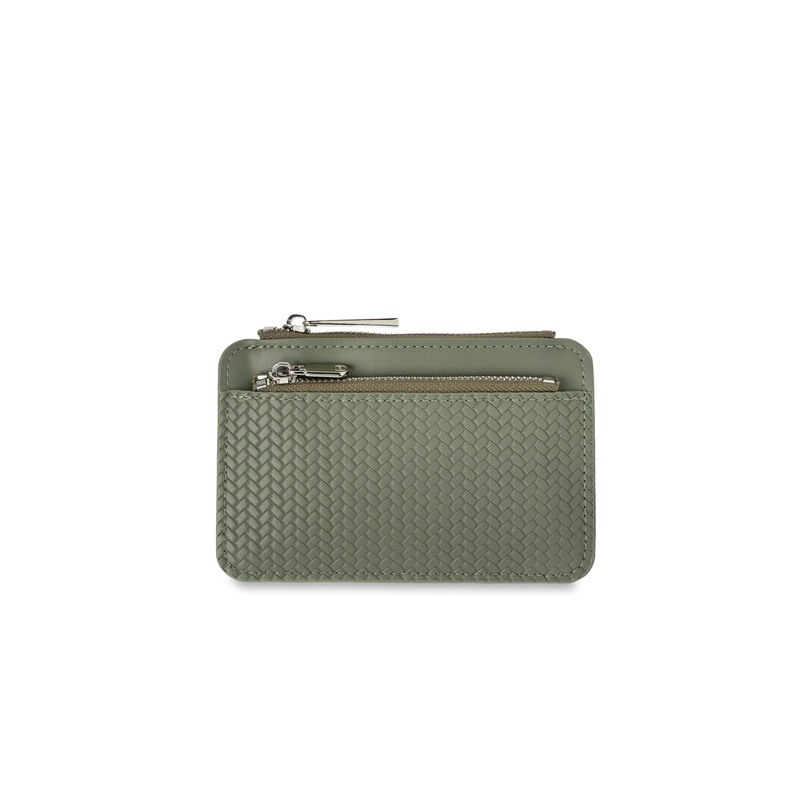 Mocha Tessa Coin Card Holder - Sage