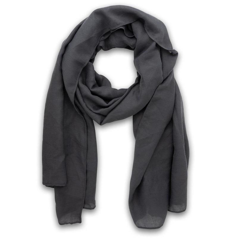 Mocha Timeless Lightweight Scarf - Dark Grey