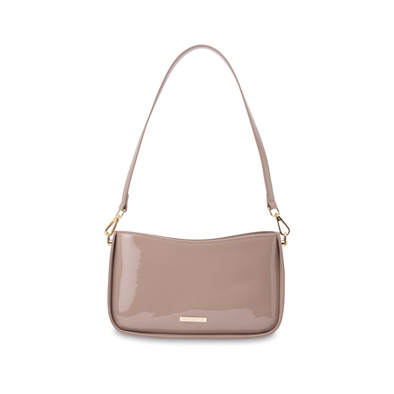 Mocha Willow Patent Crossbody Bag - Dusty Rose