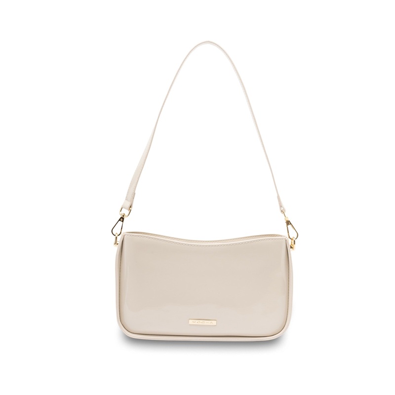 Mocha Willow Patent Crossbody Bag - Oat