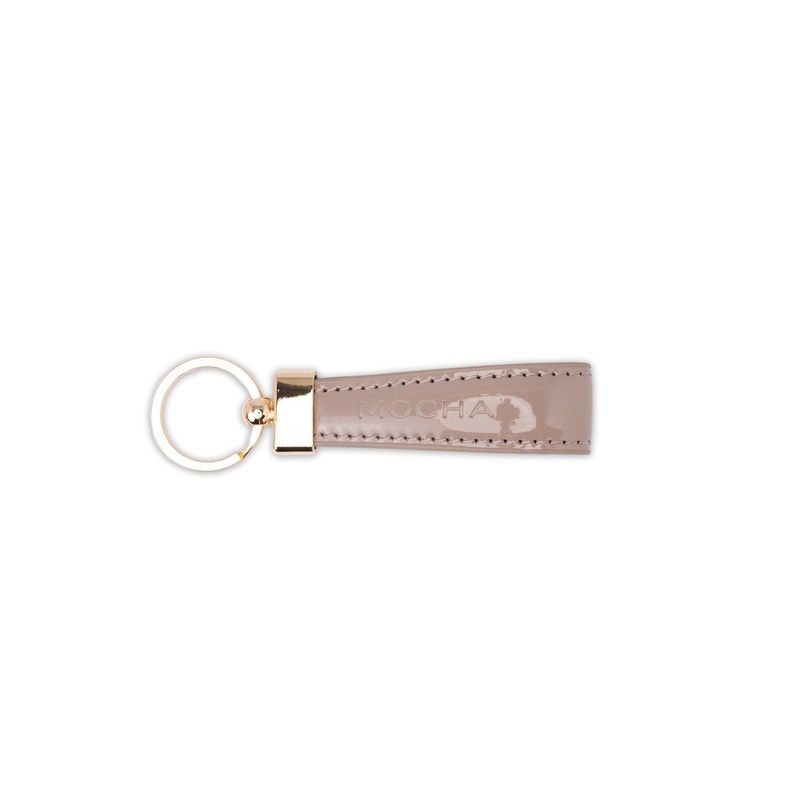 Mocha Willow Patent Key Ring - Dusty Rose