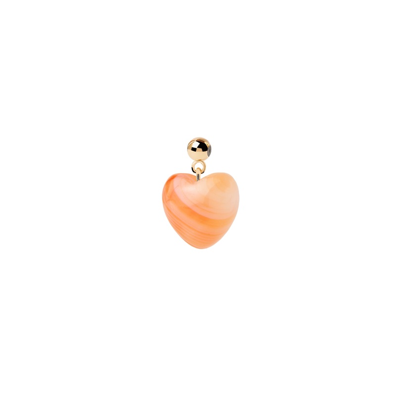 PDPAOLA Orange Agate Heart Charm