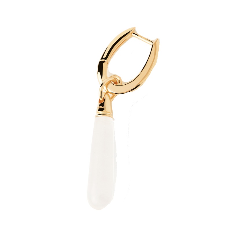 PDPAOLA Rock Crystal Large Jupiter Single Hoop - Gold