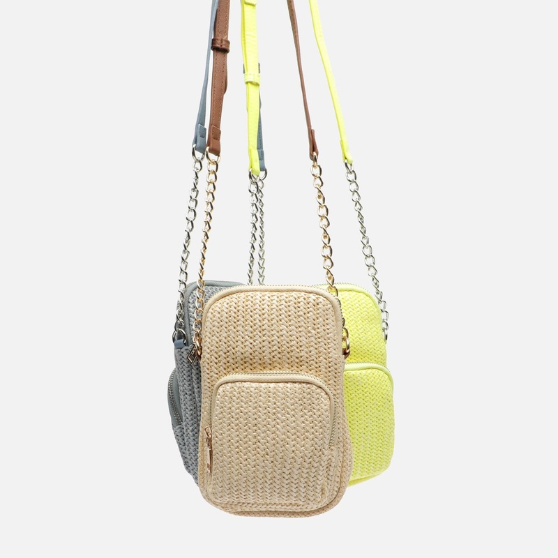 Bijou bolso bandolera mini para mvil de rafia