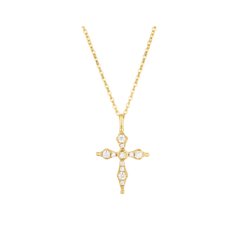 Georgini Bless Mini Cross Pendant w/ CZ - Gold