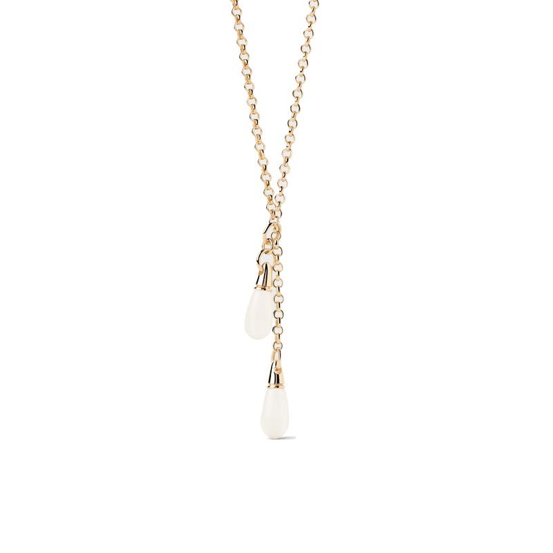 PDPAOLA Rock Crystal Tango Chain Necklace - Gold