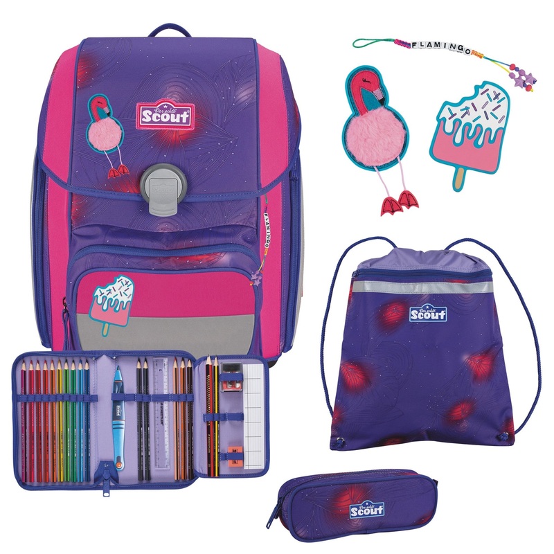 Scout Genius DIN - Schulranzen Set 4 tlg. mit Turnbeutel (Summer)