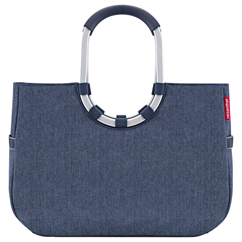 reisenthel shopping loopshopper L - Einkaufstasche mit Bgel 46 cm (herringbone dark blue)