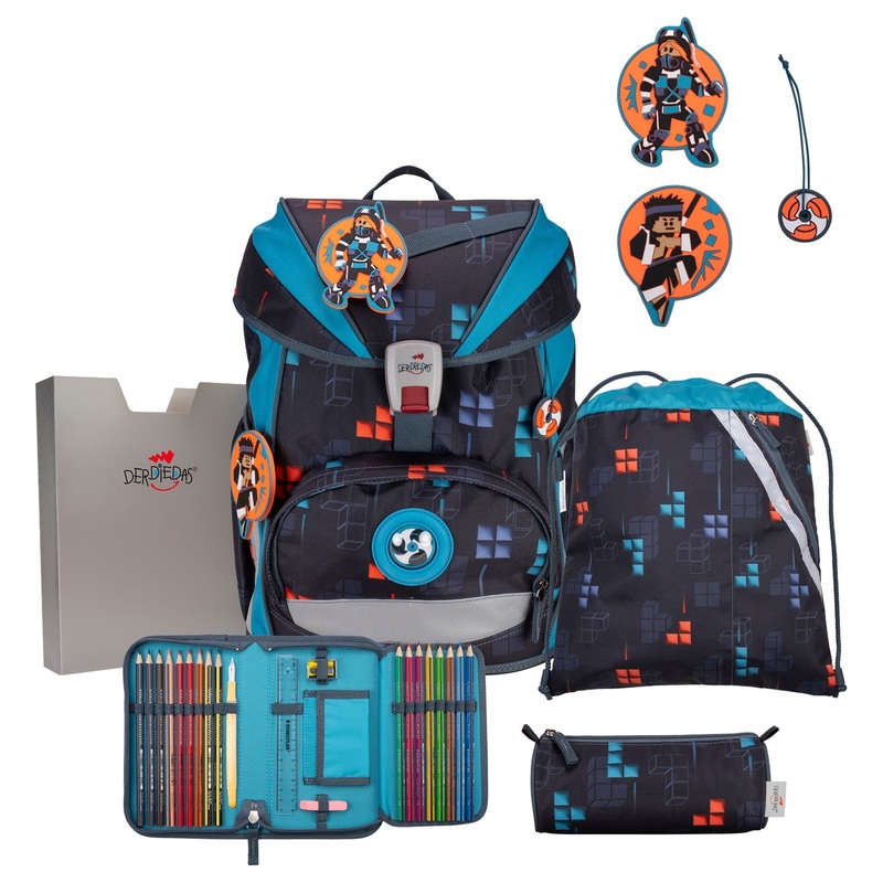 DerDieDas ErgoFlex - Schulranzen Set 5tlg. 800g (Ninja Fighter)