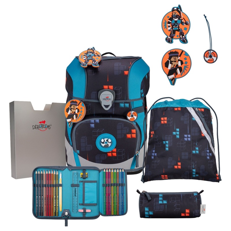 DerDieDas ErgoFlex Tiny - Schulranzen Set 5tlg. 900g (Ninja Fighter)