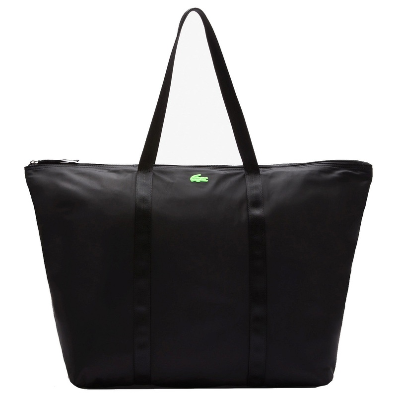 Lacoste Izzie - Shopper aus leichtem Nylon 66 cm (noir vert fluo)