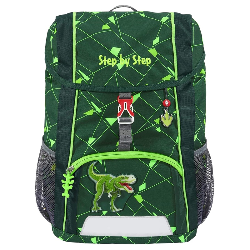 Step by Step Kid Shine Rucksack-Set 3 tlg. - inklusiv Sitzkissen 26 cm (Dino Night Tyro)