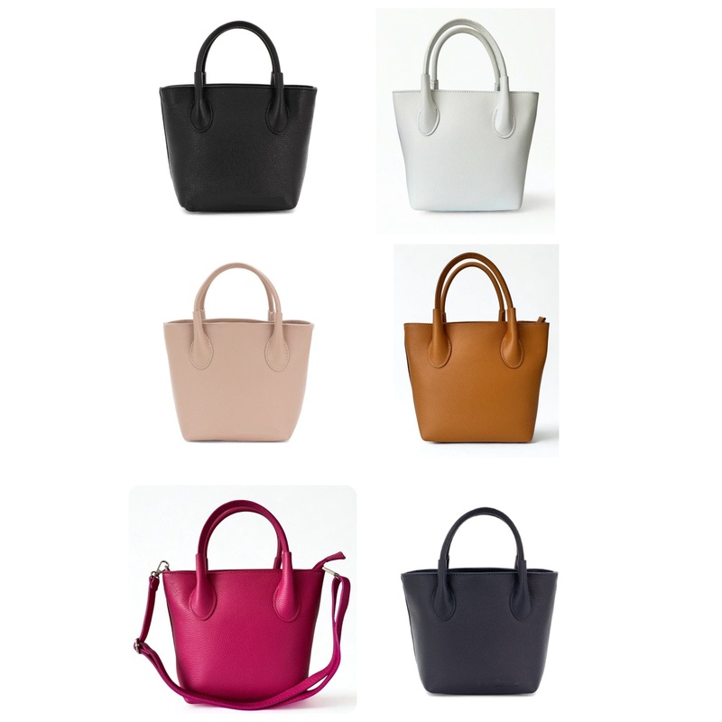 Genuine Italian Leather Grab Bag / Small Tote.