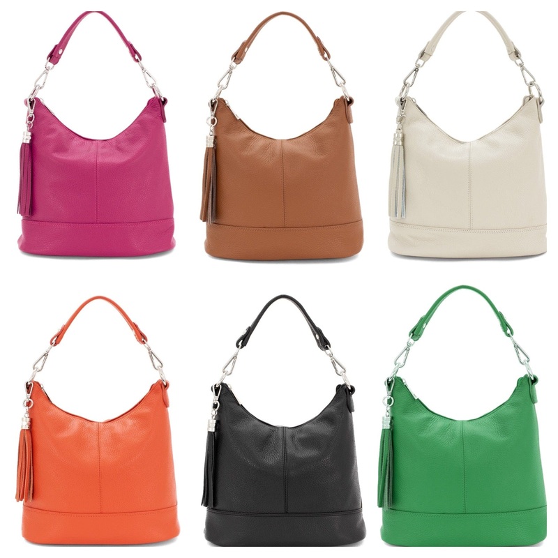 Italian Leather Bucket Bag Shoulder Bag / Crossbody Bag with Removable Tassel , 9 Colours available.