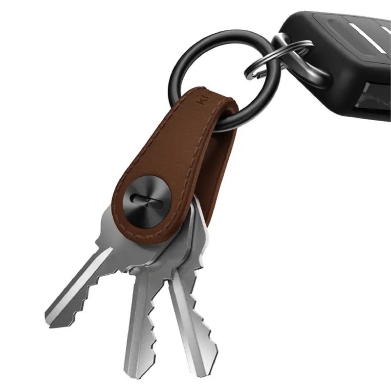 KeySmart Mini Leather Key Holder - Brown