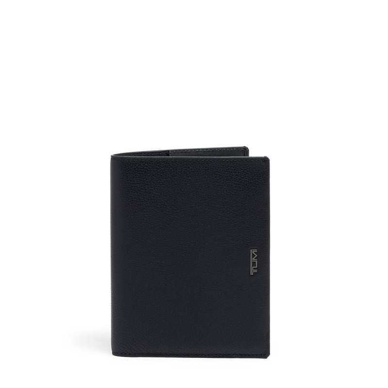 Nassau Leather Passport Cover -black texture